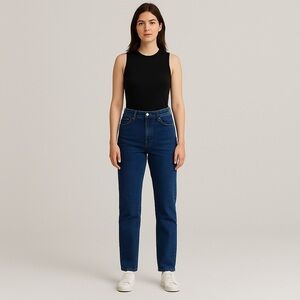 H&M &DENIM Skinny Regular Ankle Dark Blue Denim Size 8